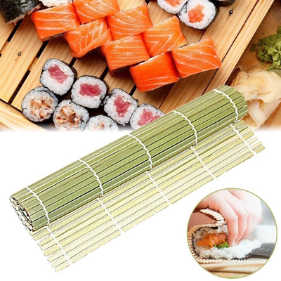 매트 일본 초밥 롤러를 회전시키는 27*27cm 시누대 초밥