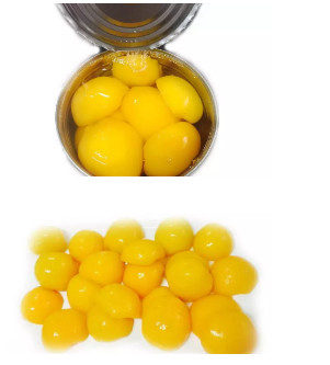 인스턴트 과일은 묽은 시럽 425g 820g에서 노란 복숭아를 캔으로 만들었습니다