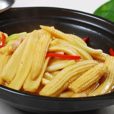 벗겨진 454g 통조림 과실 야채는 소금물에서 아기 옥수수를 캔으로 만들었습니다